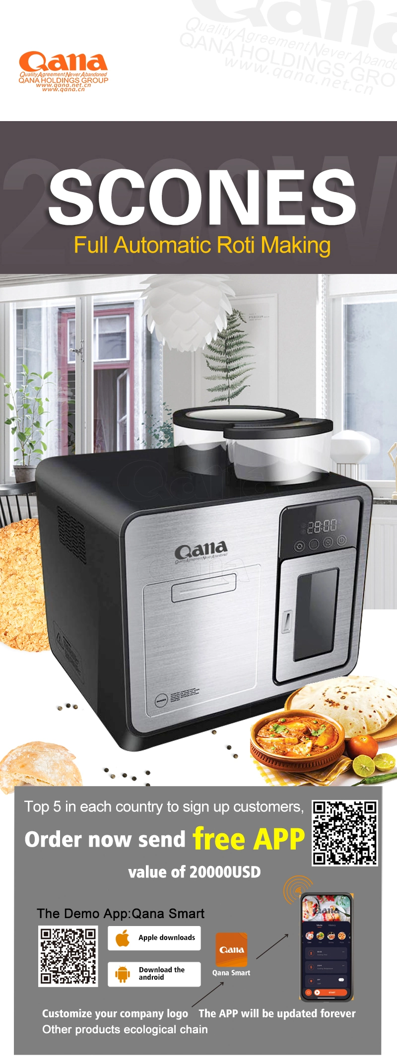 Qana Factory Wholesale OEM Electric Roti Magic Maker