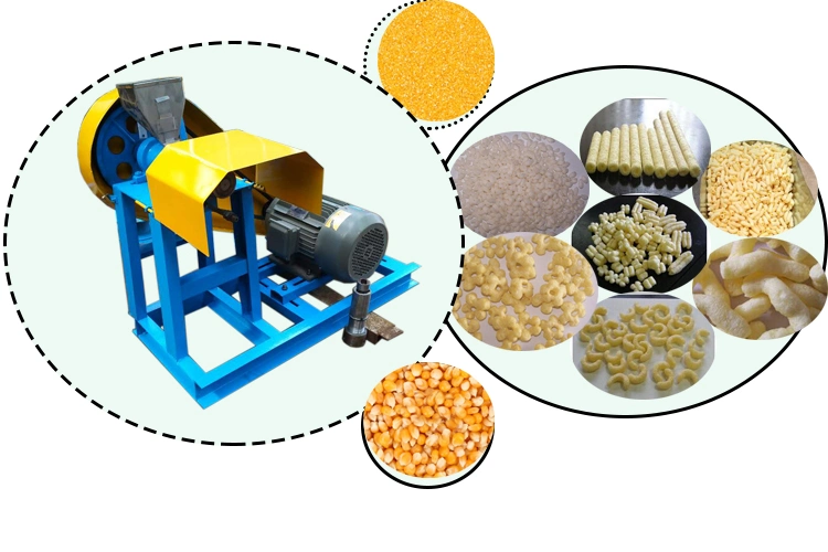 Wheat Flour Puffed Snack Foods Making Production Extruder Machine